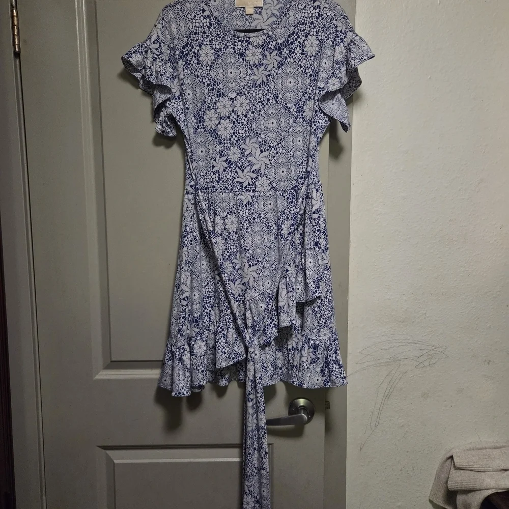 Michael Kors Blue Floral Mini Dress
